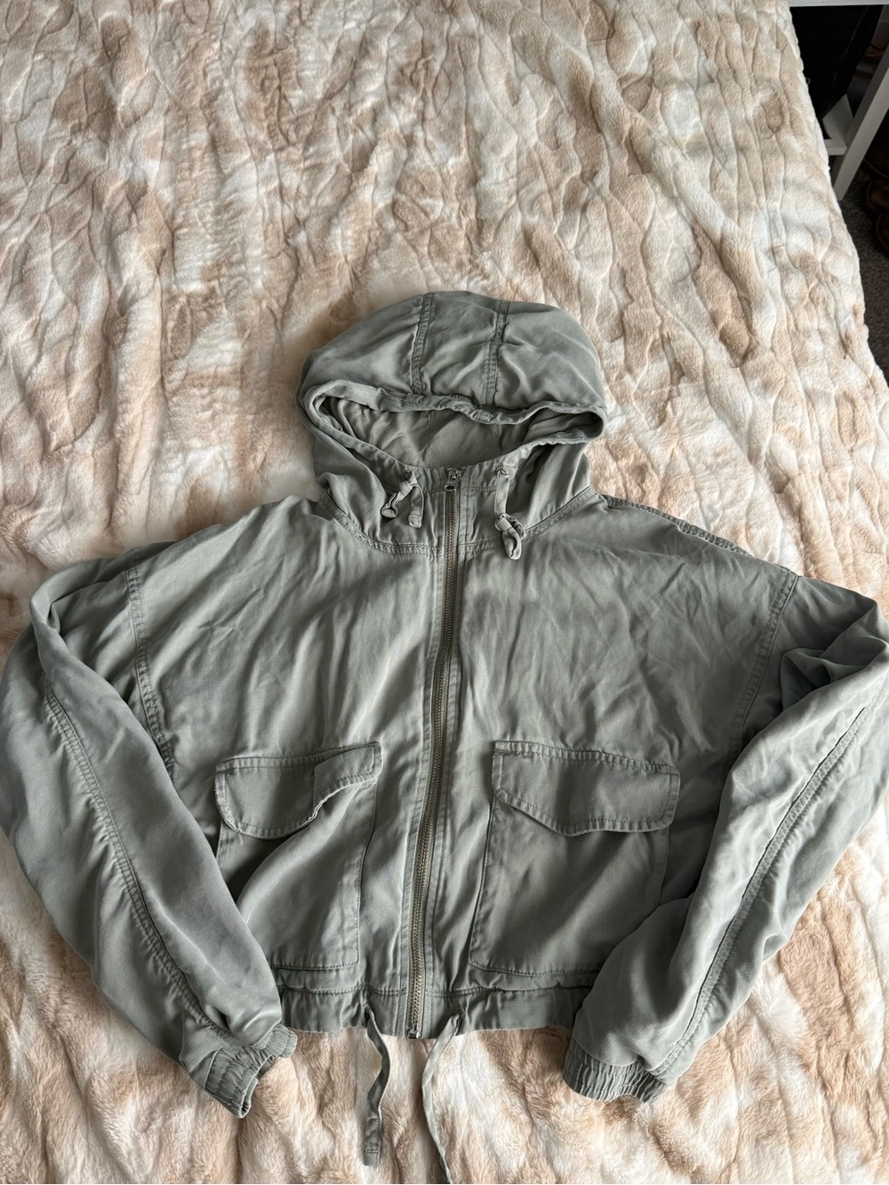 Abercrombie & Fitch Sage Green Hooded Zip Jacket